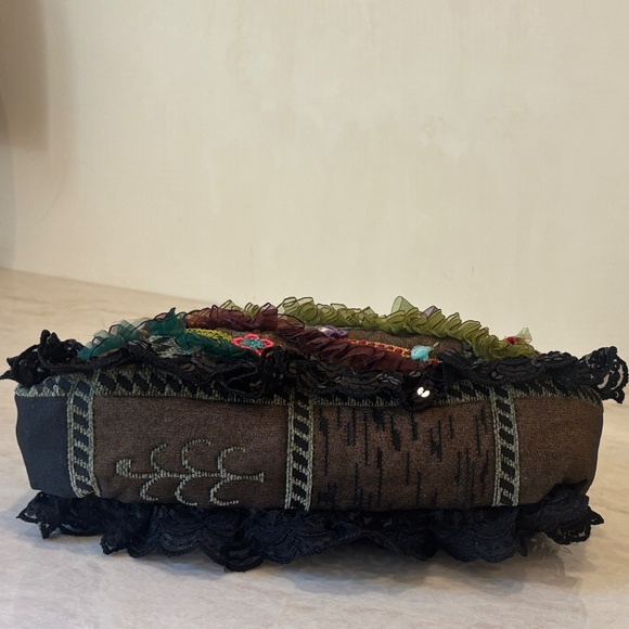 Real French Tapestry Ruffle Floral Bag – One of a Kind, Never Used, Romantic - Picture 5 of 13